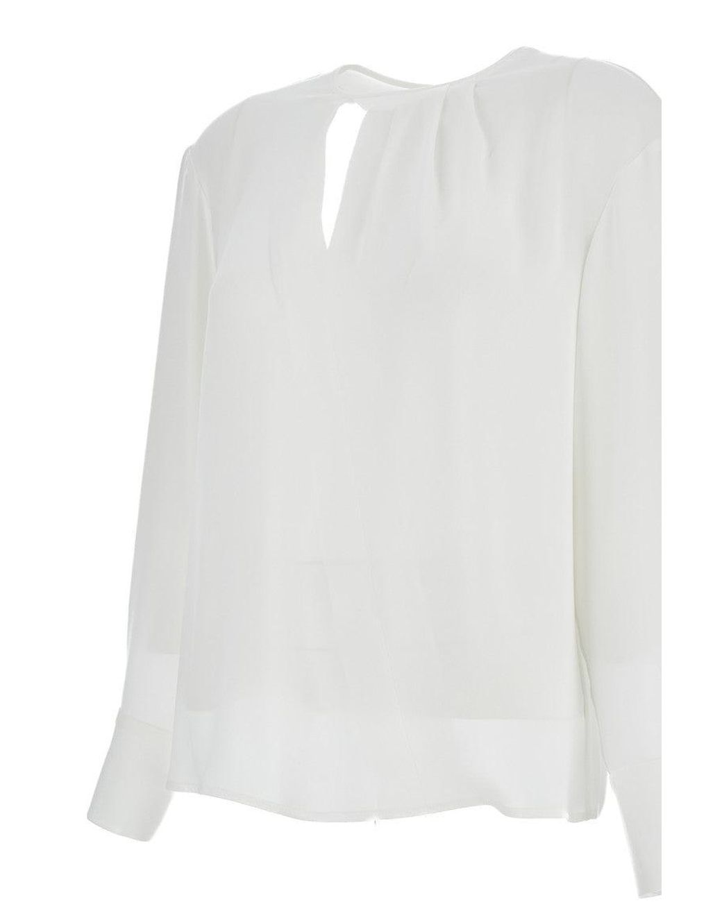Max Mara White Roundneck Blouse