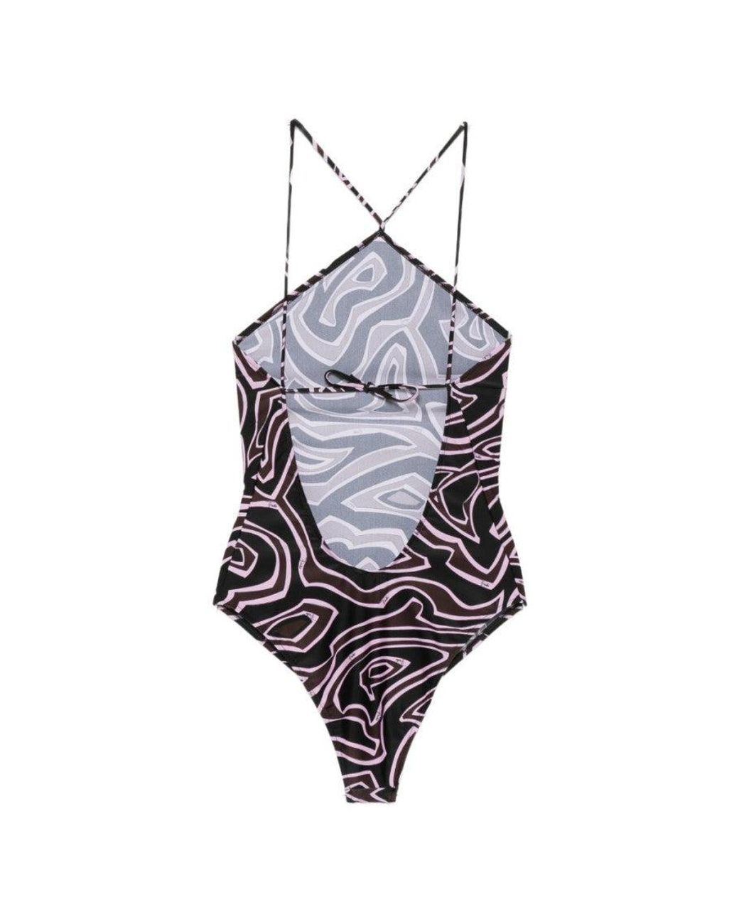 Emilio Pucci White Abstract Swimwear