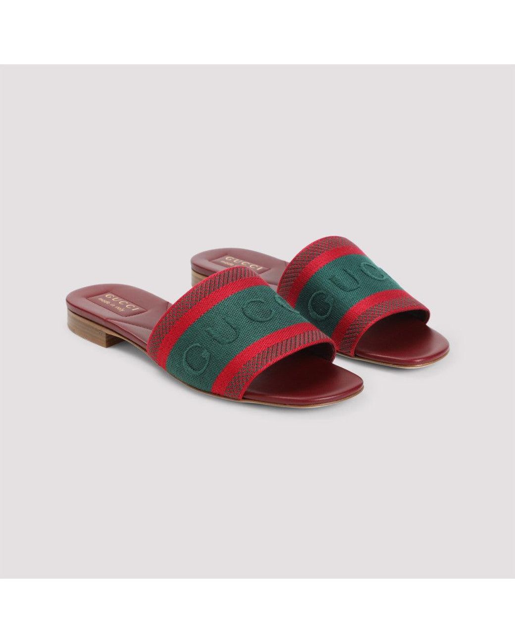 Gucci Red Slip On Sandals