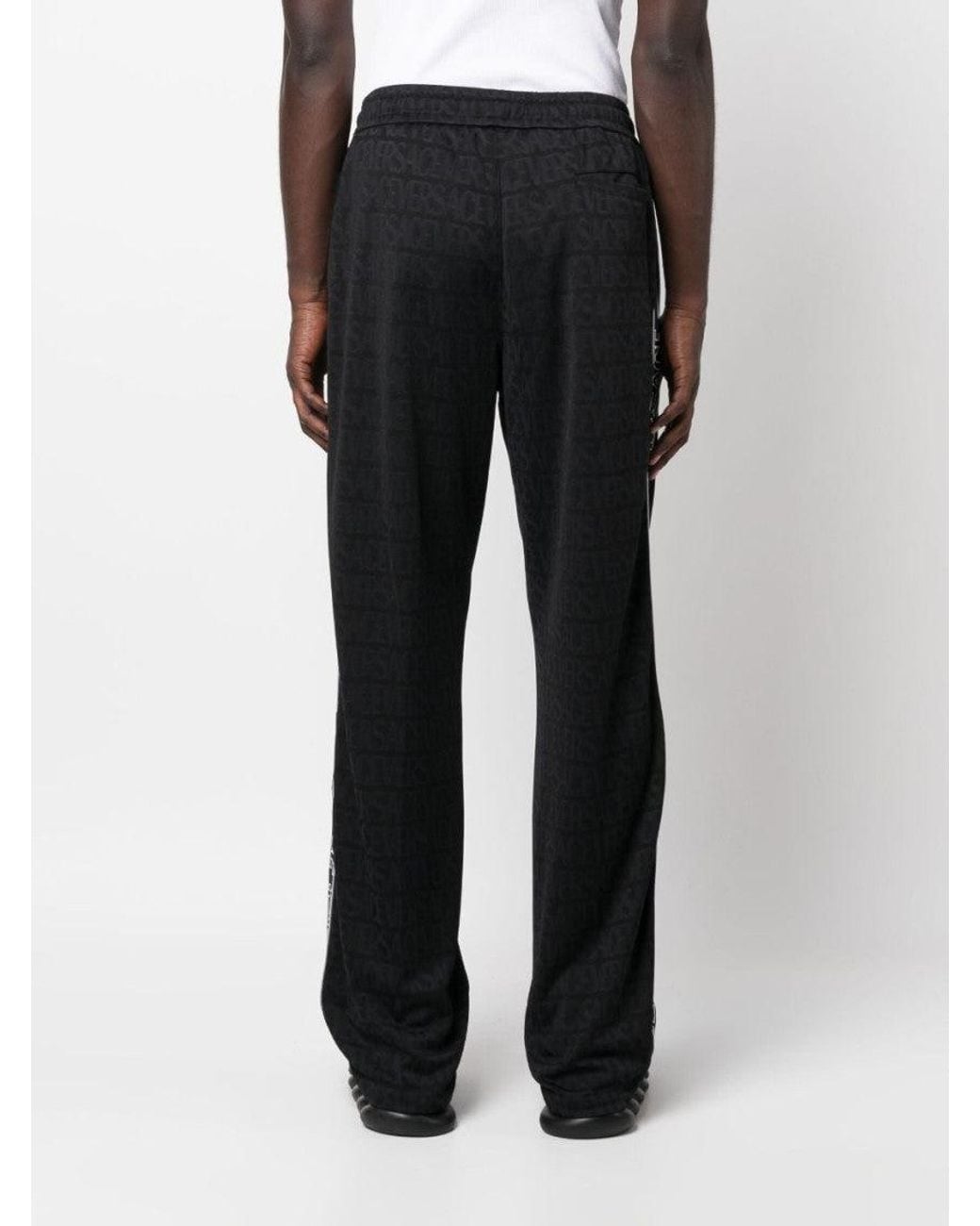 Versace Black Logo Pattern Joggers for men