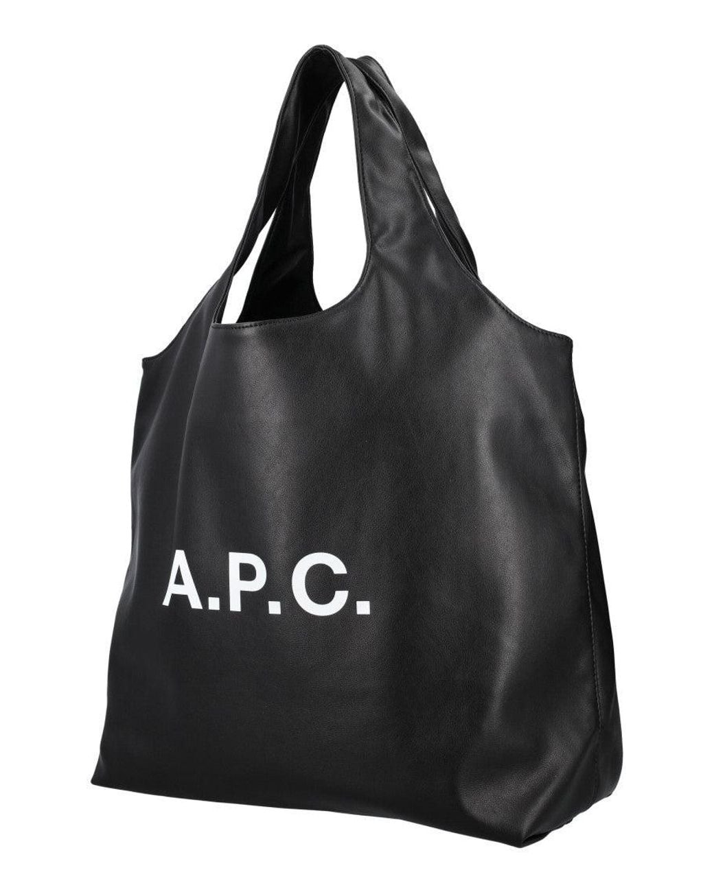 A.P.C. Black Ninon Logo-Print Tote Bag