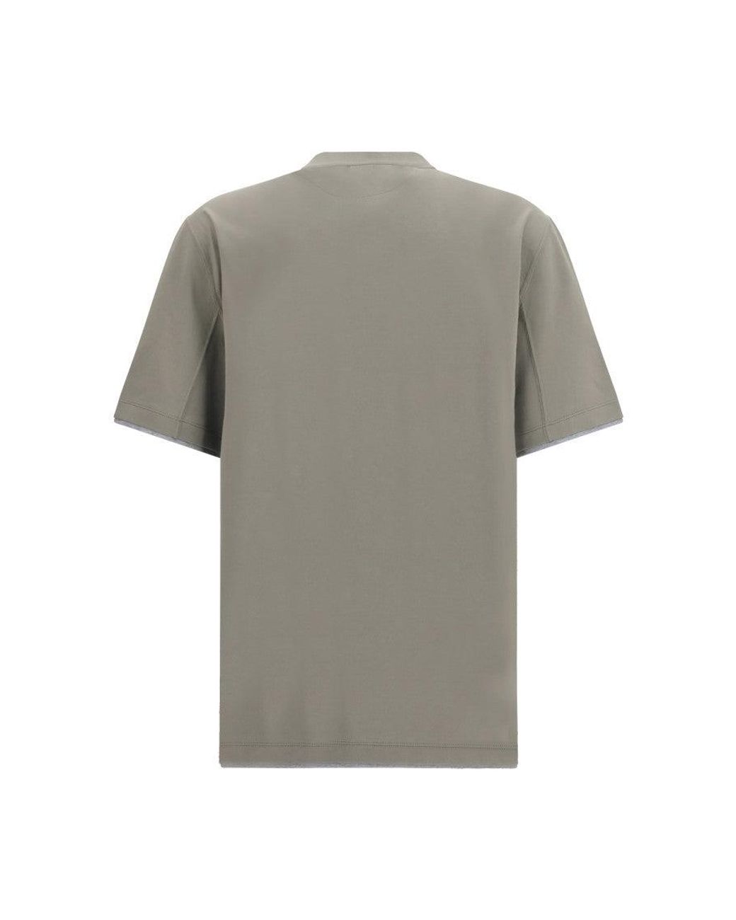Brunello Cucinelli Gray Cotton T-Shirt for men
