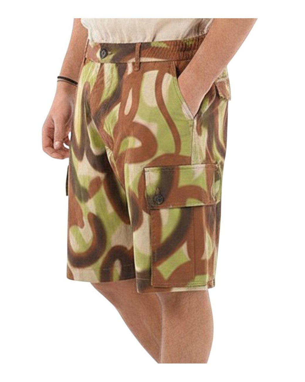 DSquared² Natural Abstract Shorts for men