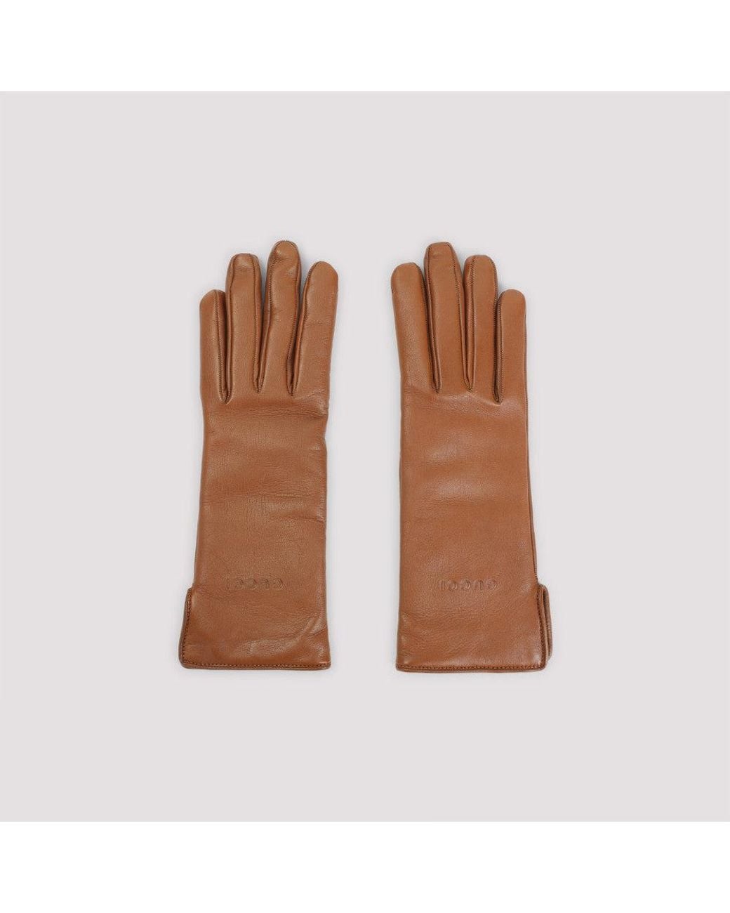 Gucci Brown Logo Gloves
