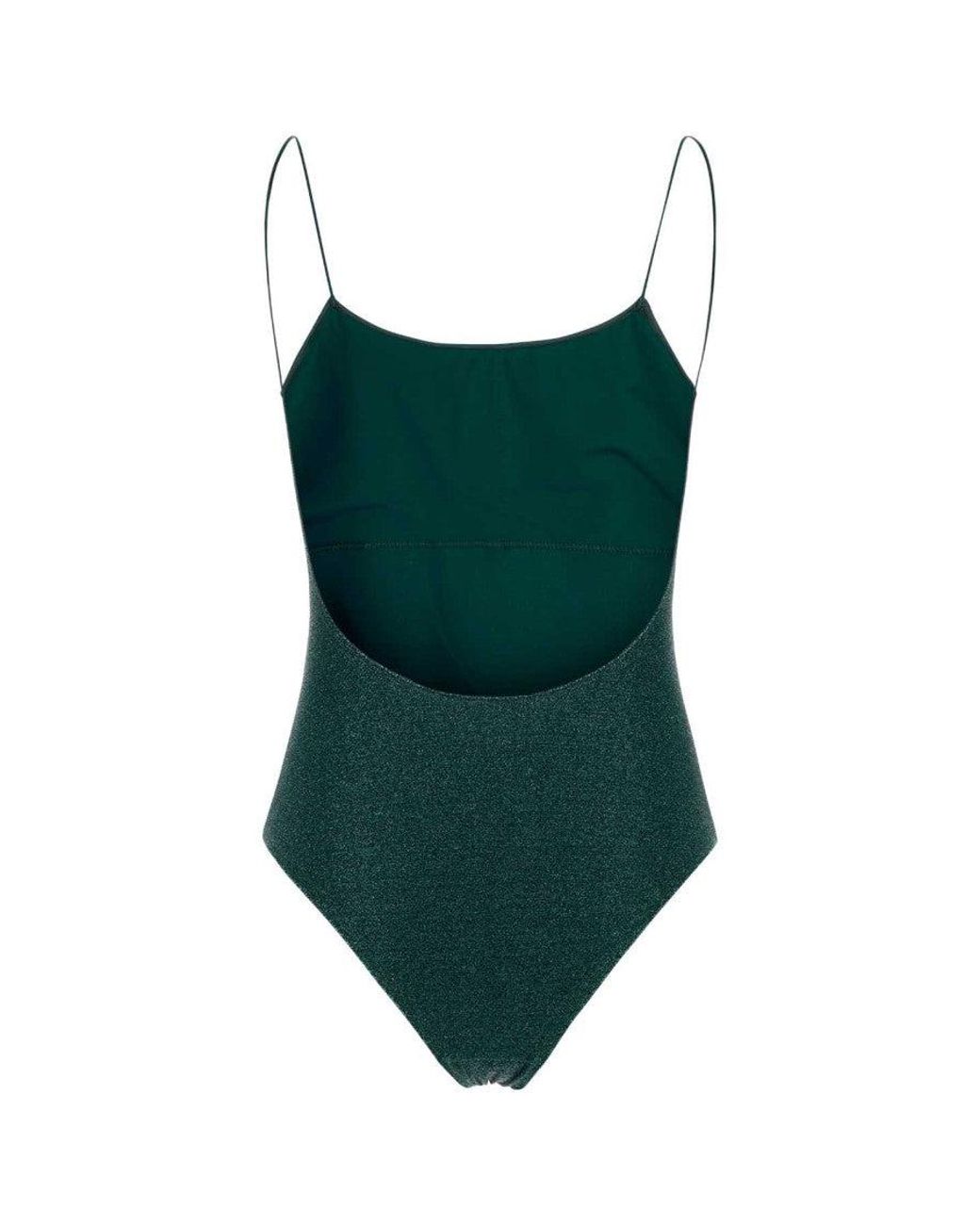 Oseree Green Solid Swimwear