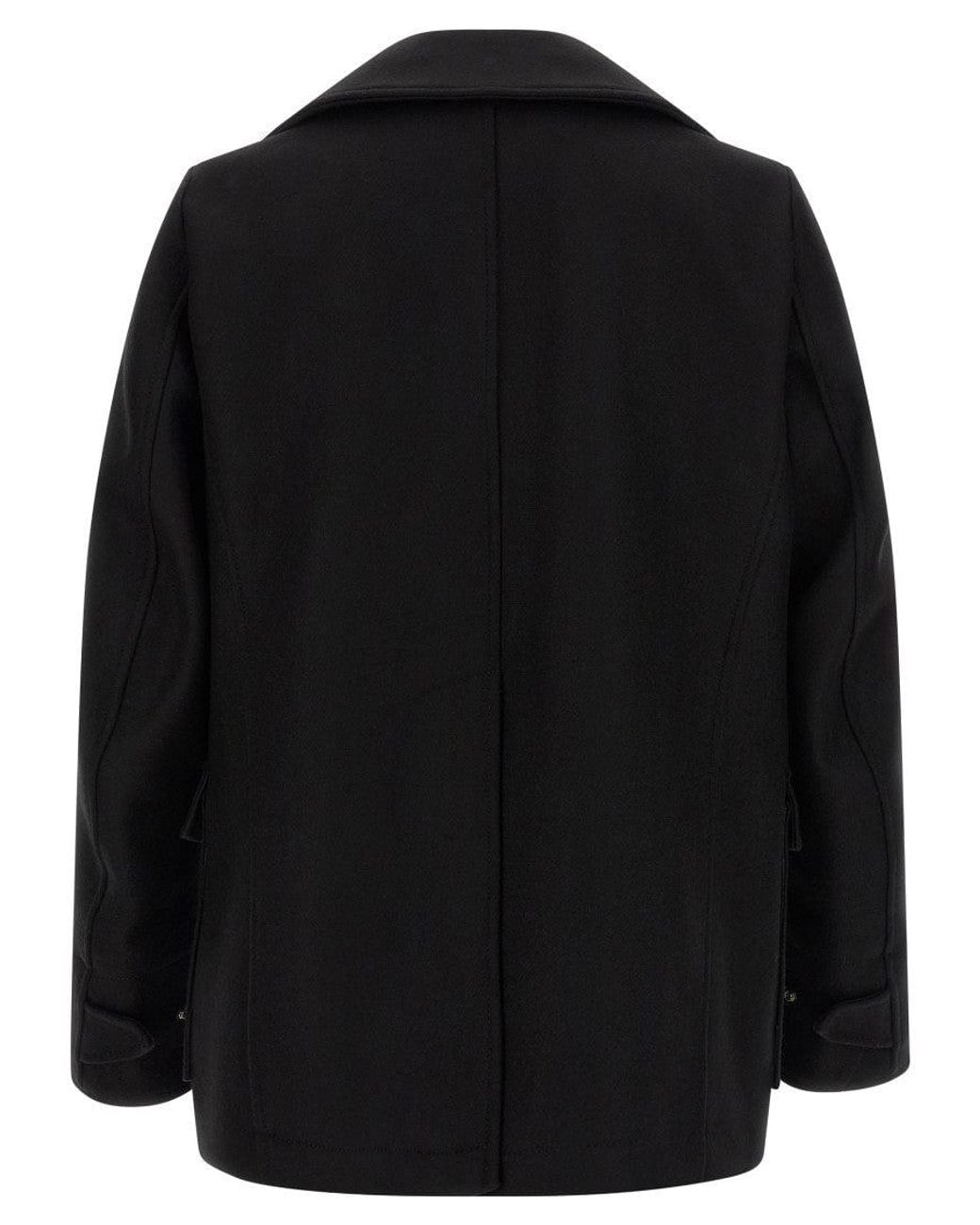 DSquared² Black Double Breasted Coat for men