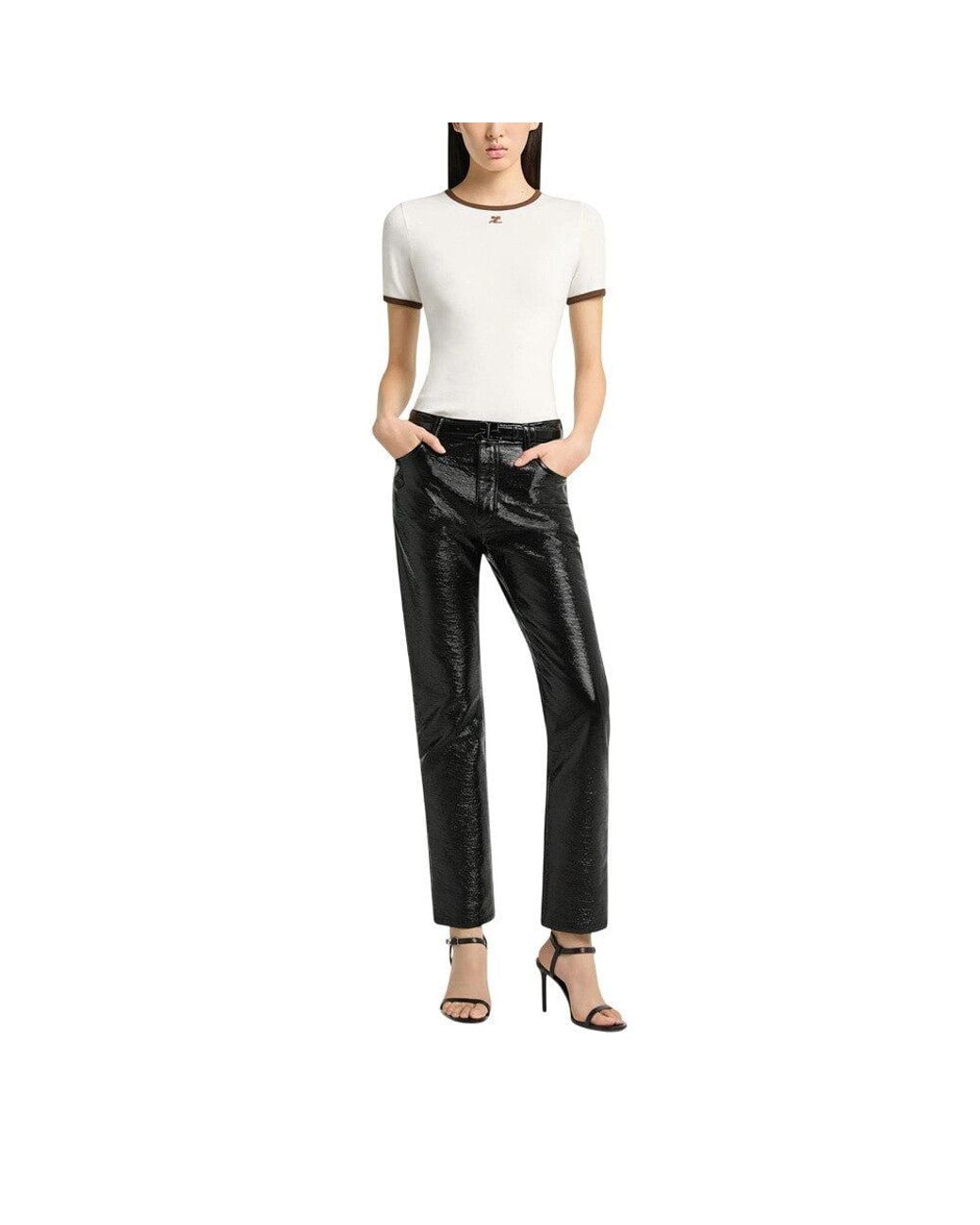 Courreges White Round Neck T-Shirt