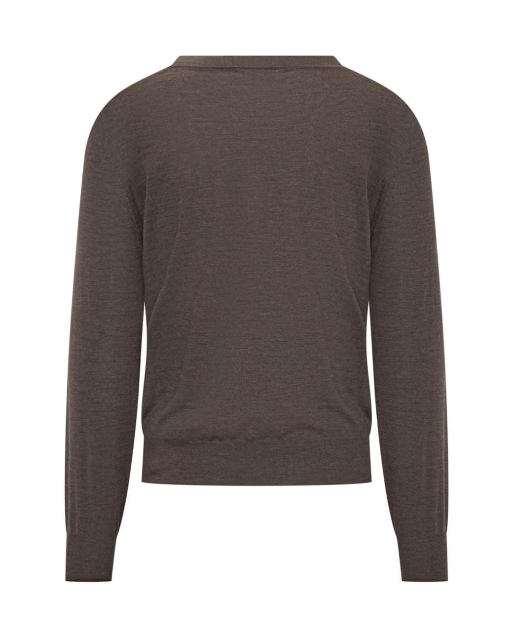 Brunello Cucinelli Gray Solid Sweaters for men