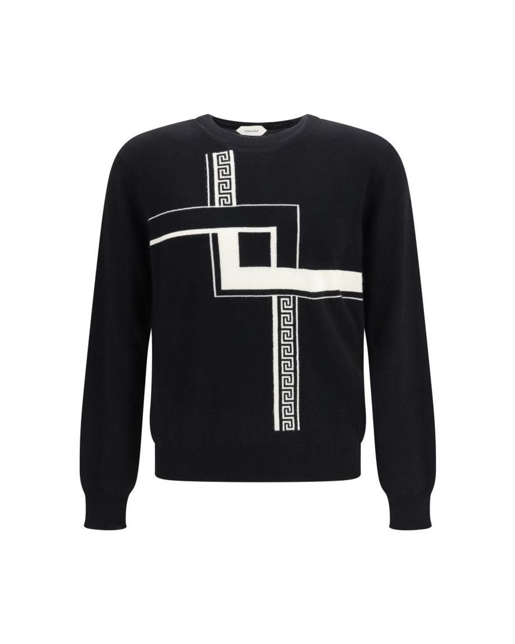 Versace Black Crew Neck Sweater for men