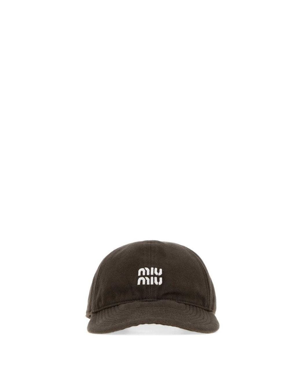 Miu Miu Brown Mud Cotton Textured Baseball Cap