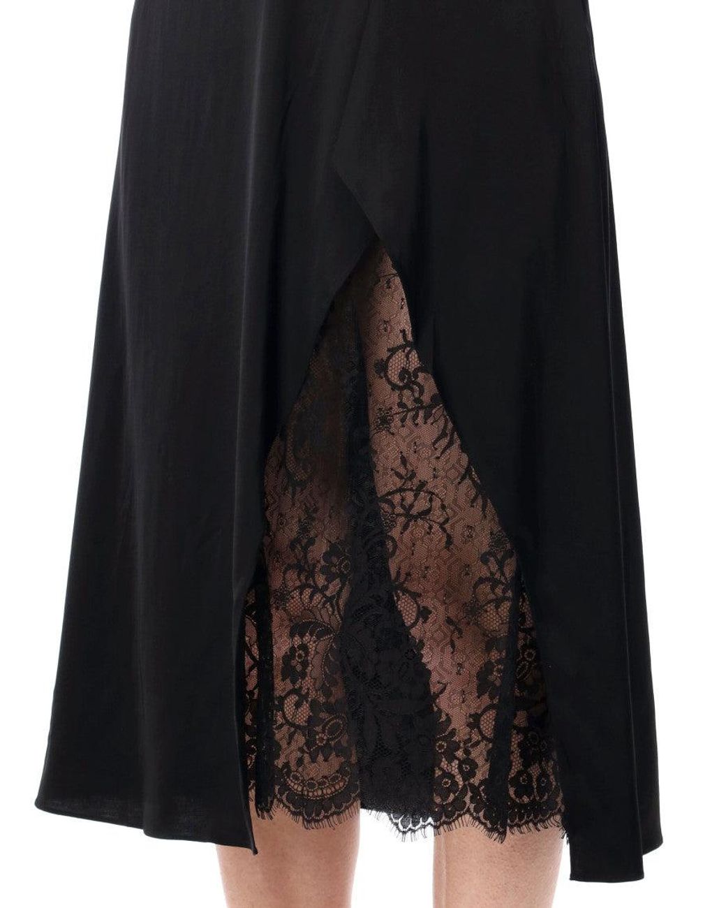 Acne Black Satin Slip Dress