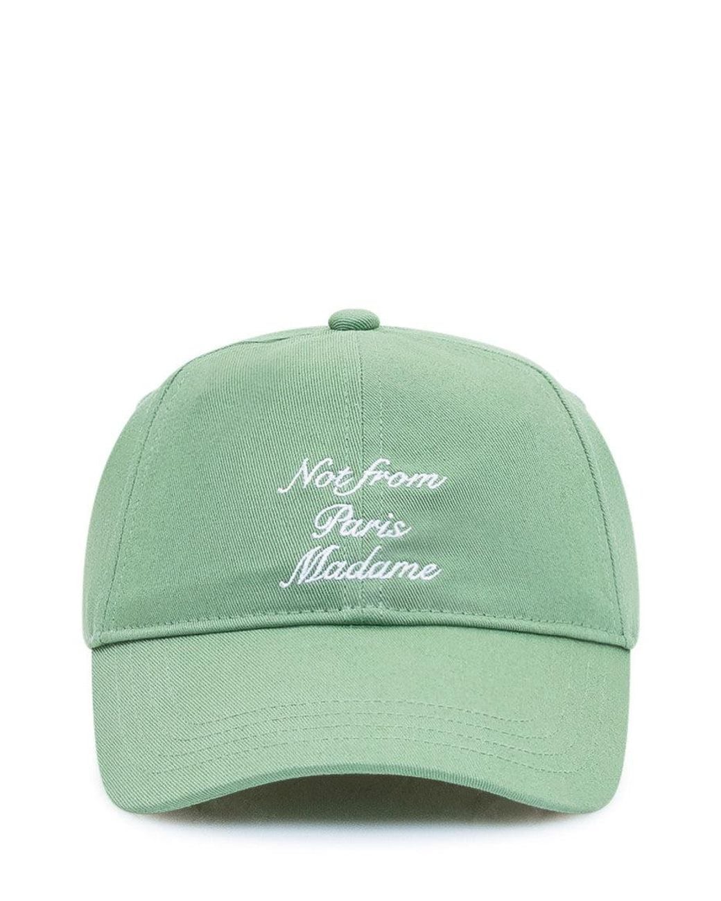 Drole de Monsieur Green Embroidered Logo Baseball Hat for men