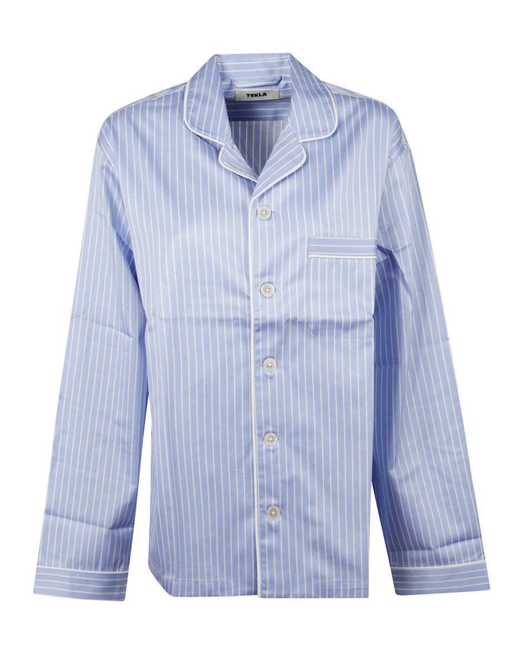 Tekla Blue Regular Stripes Shirt