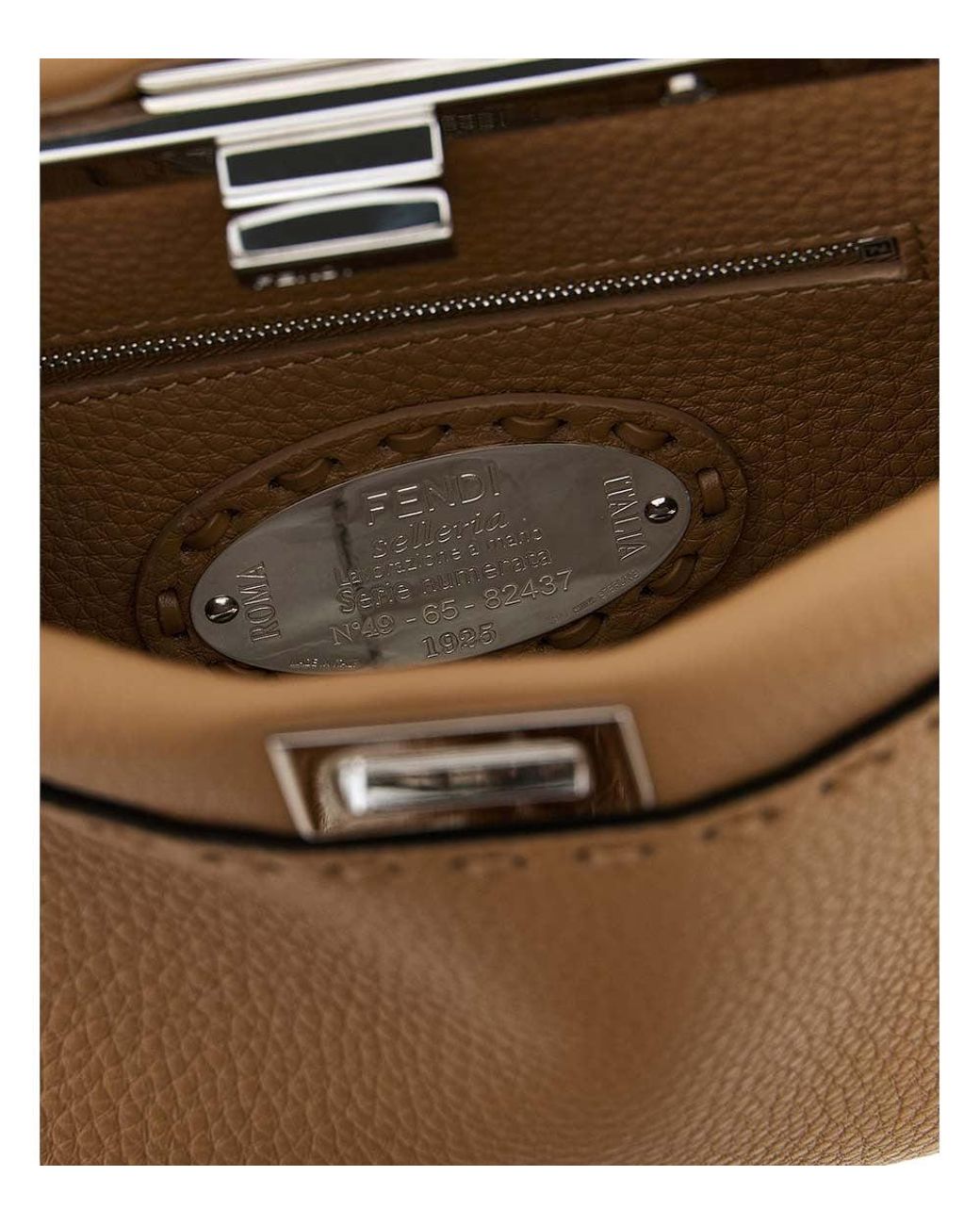 Fendi Brown Peekaboo Mini Satchel