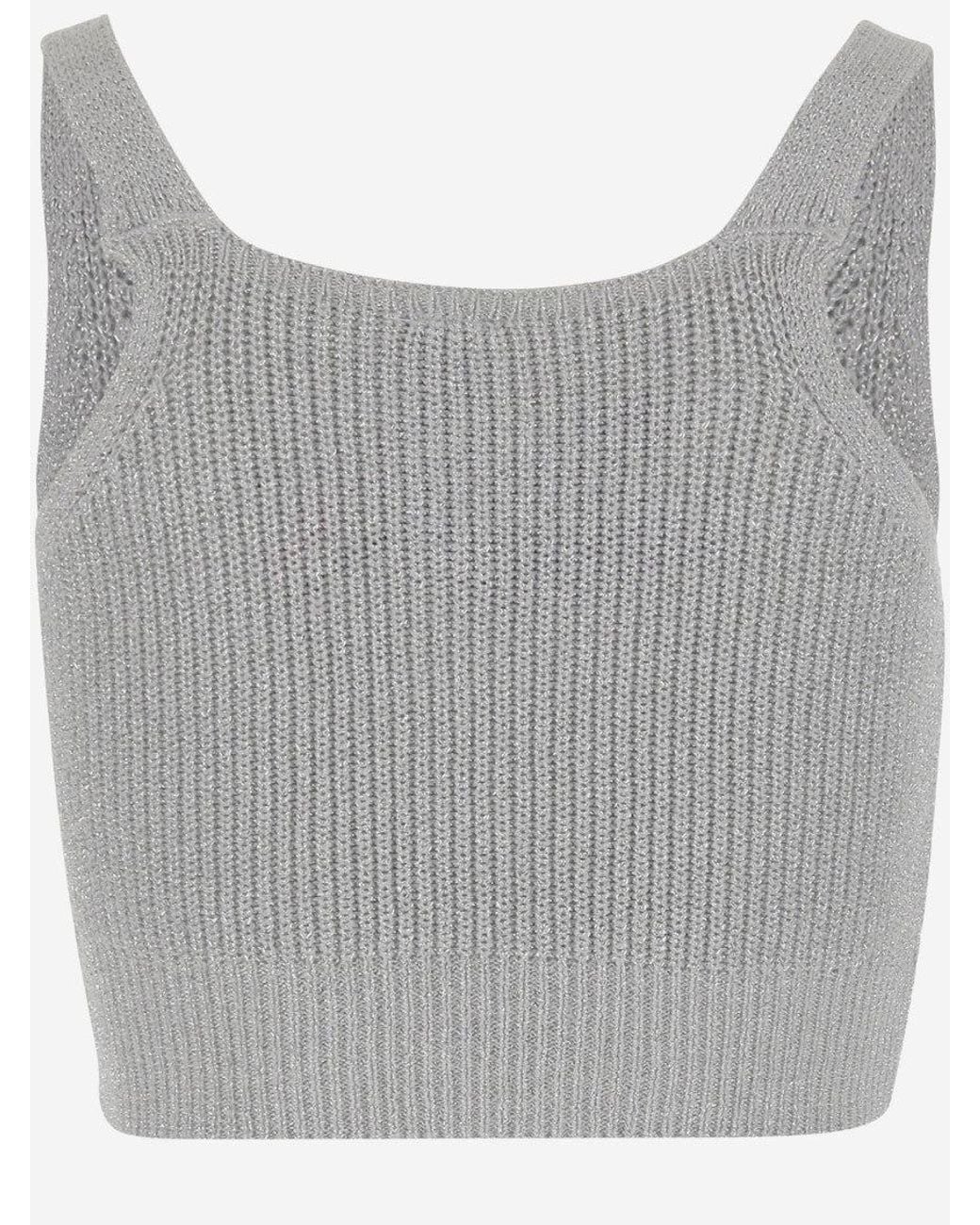 Market Gray Ribbed-Knit Tank Top