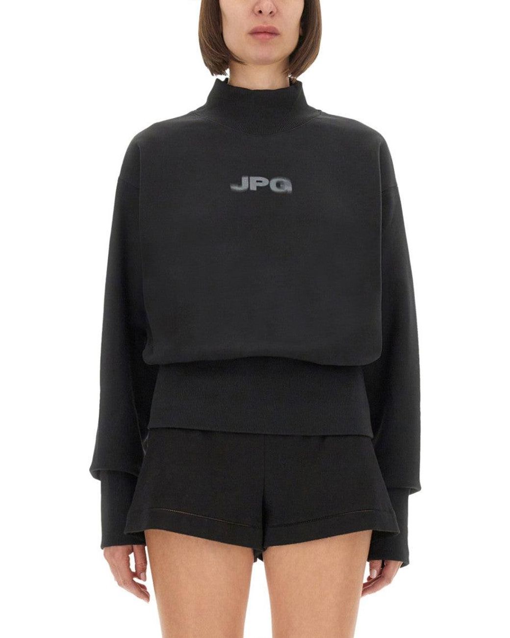 Jean Paul Gaultier Black Jean Paul Gaultier Cropped Organic Cotton Sweatshirt