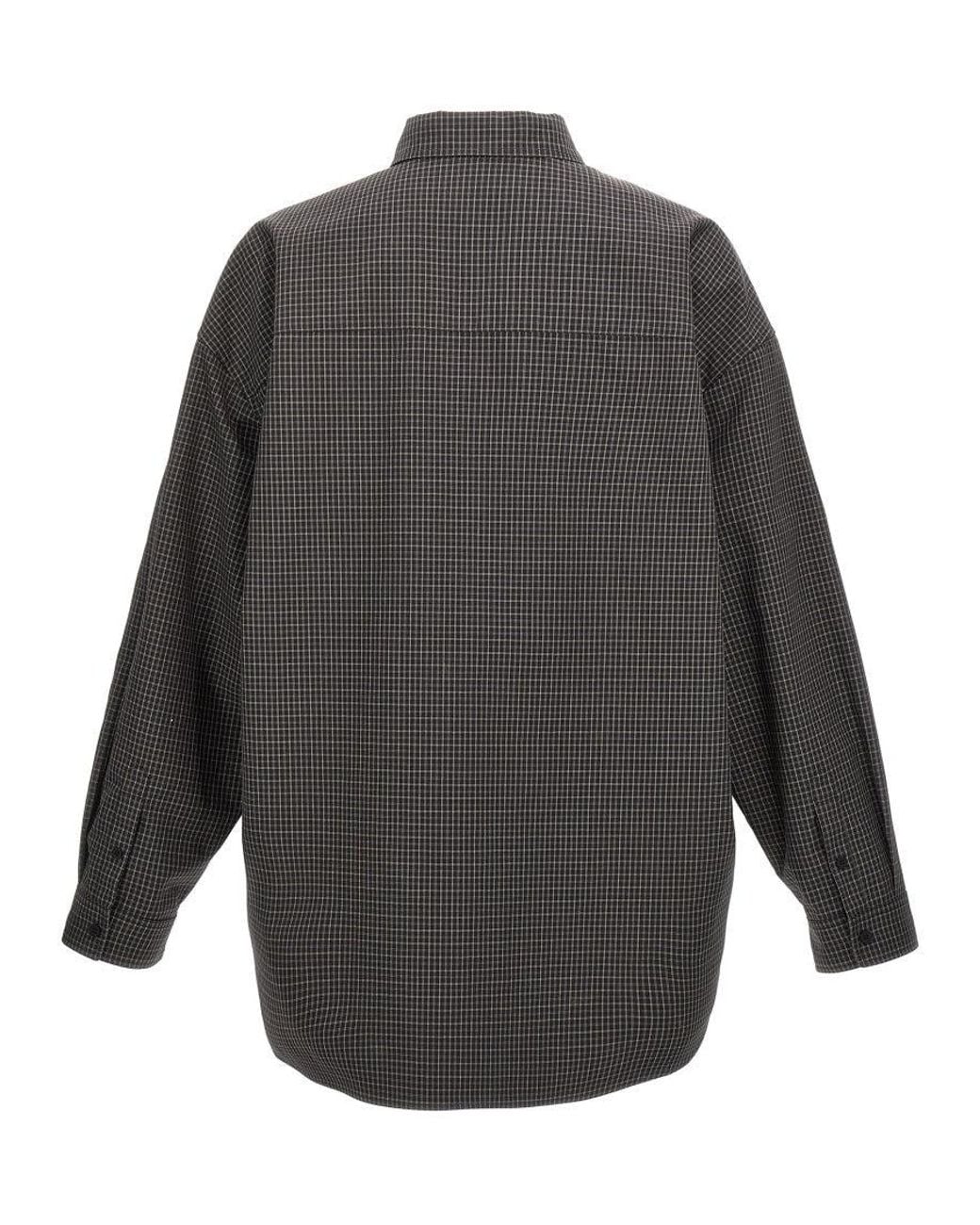 Balenciaga Gray Check Print Shirt