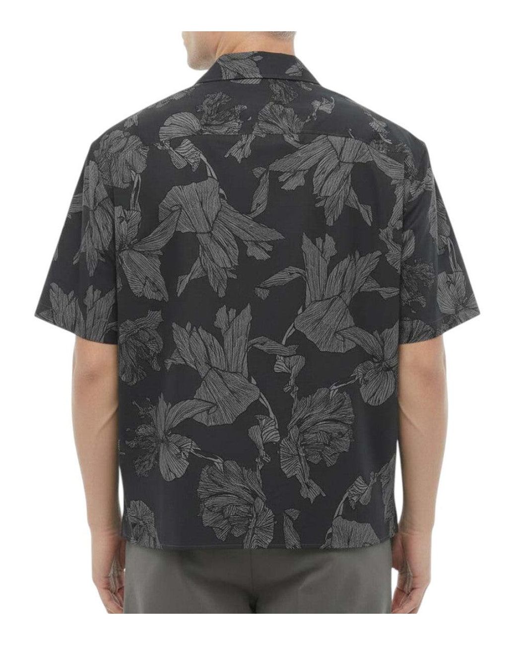 Neil Barrett Black Boxy Floral Shirt for men