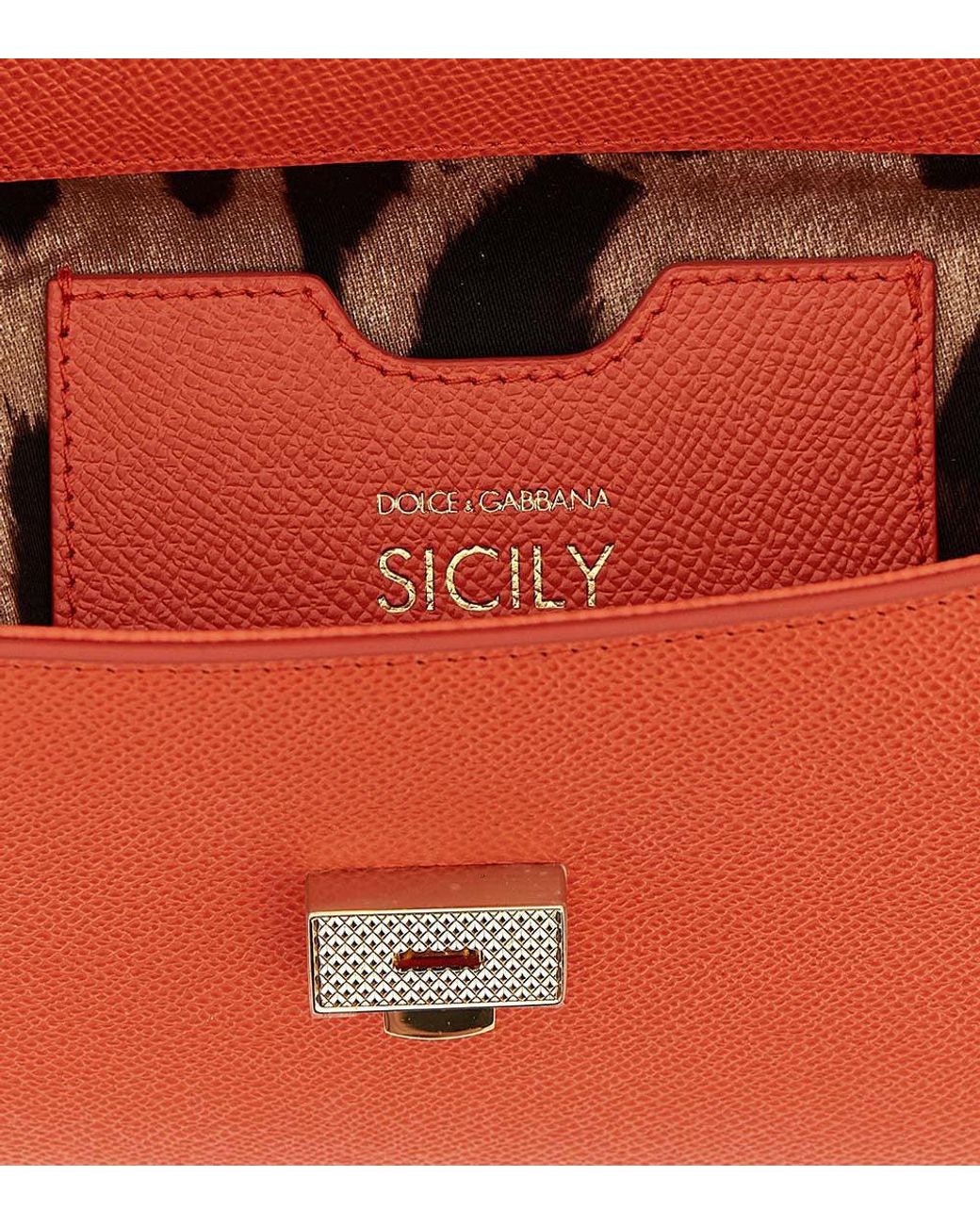 Dolce & Gabbana Red Sicily Medium Satchel