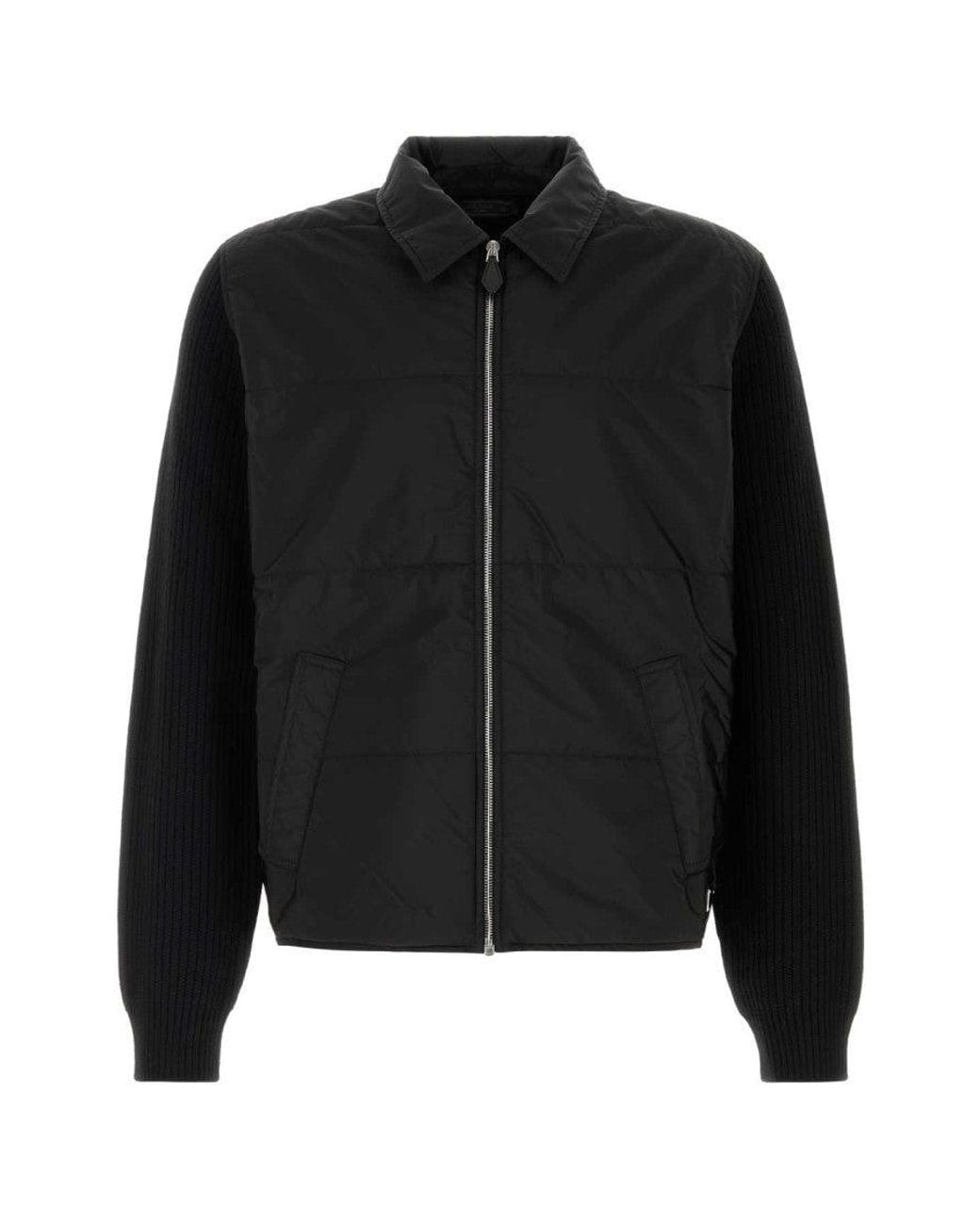 Prada Black Zip-Up Cardigan for men