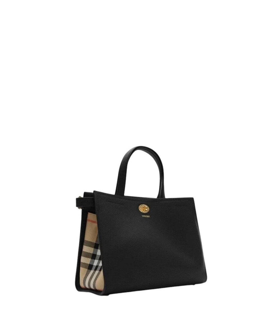 Burberry Black Check Cotswolds Small Tote