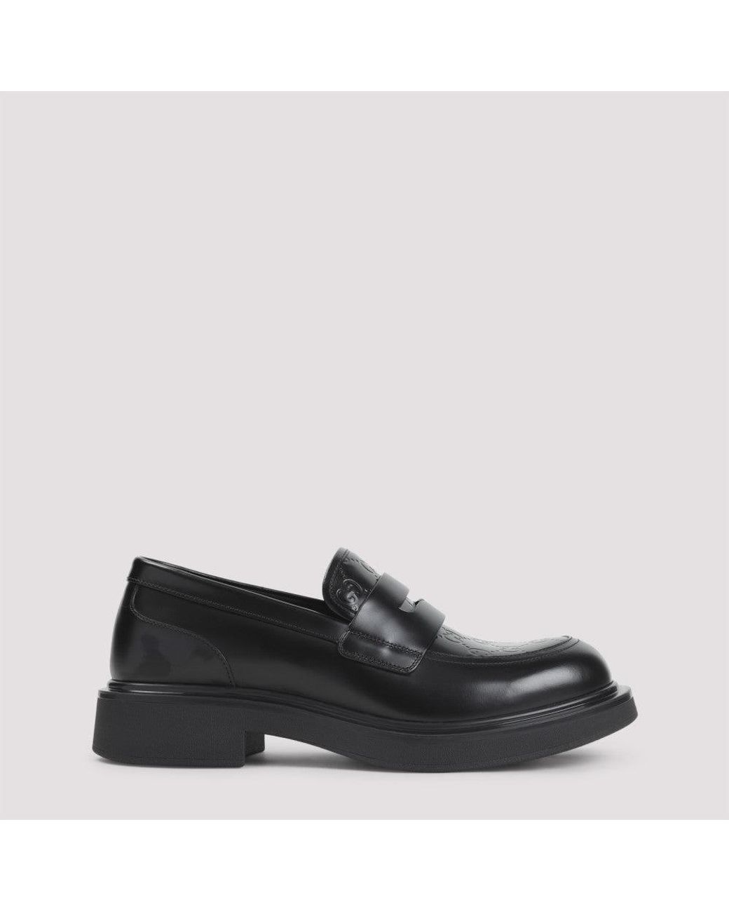 Gucci Black Enki Calf Leather Loafers for men