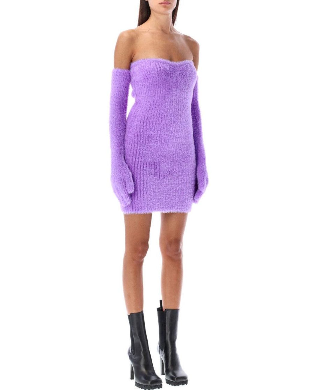 Off-White c/o Virgil Abloh Purple Strapless Mini Dress