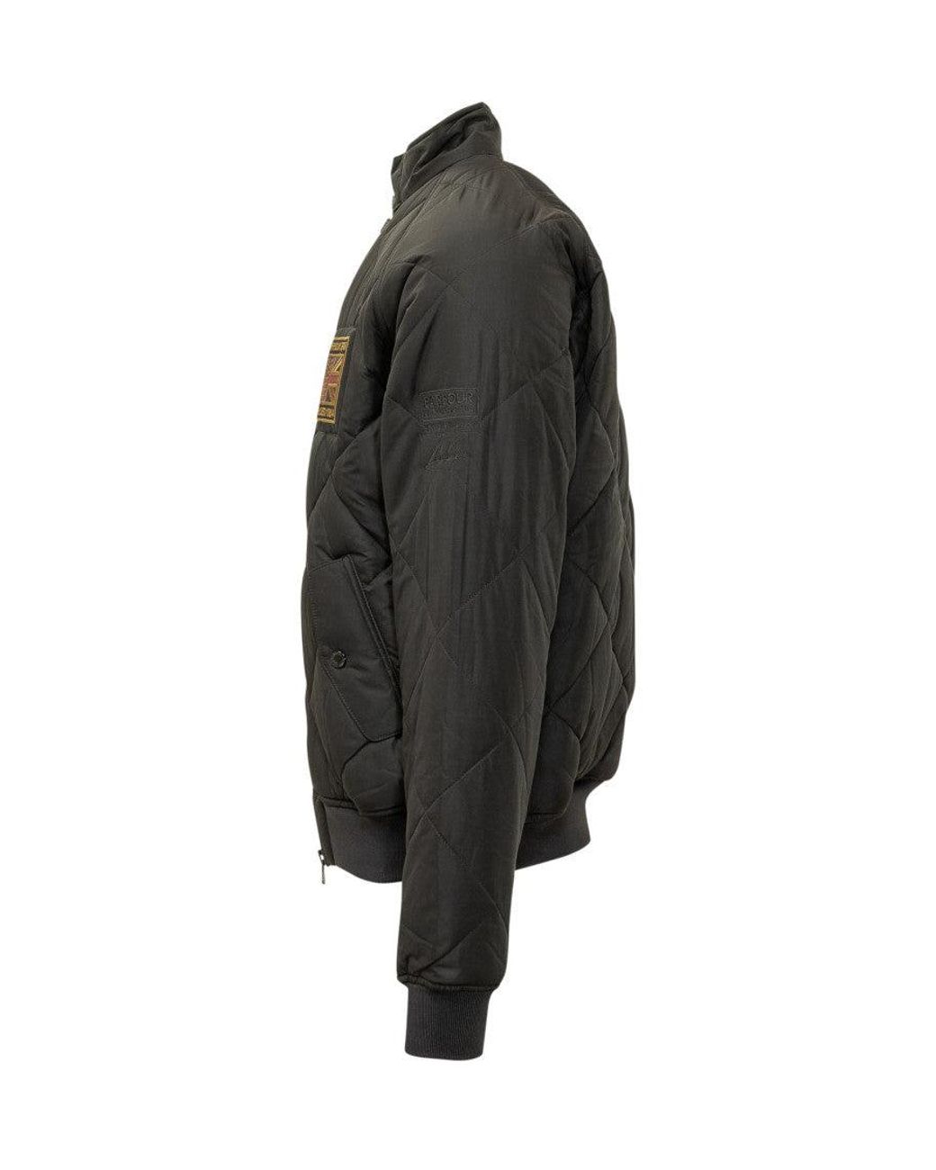 Barbour Black Quilted Logo Jacket for men