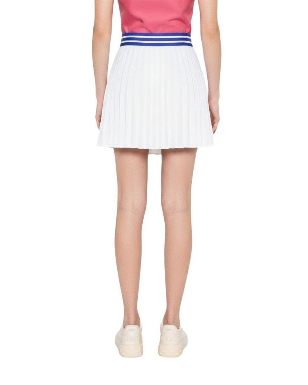 Bode White Pleated Mini Skirt