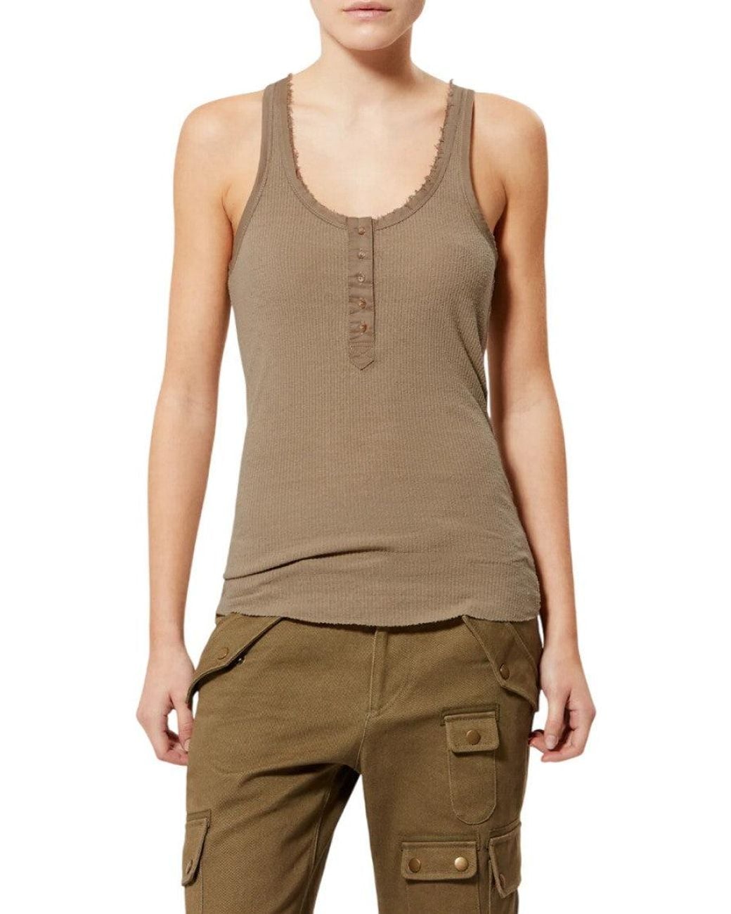 Isabel Marant Natural Scoop Neck T-Shirt