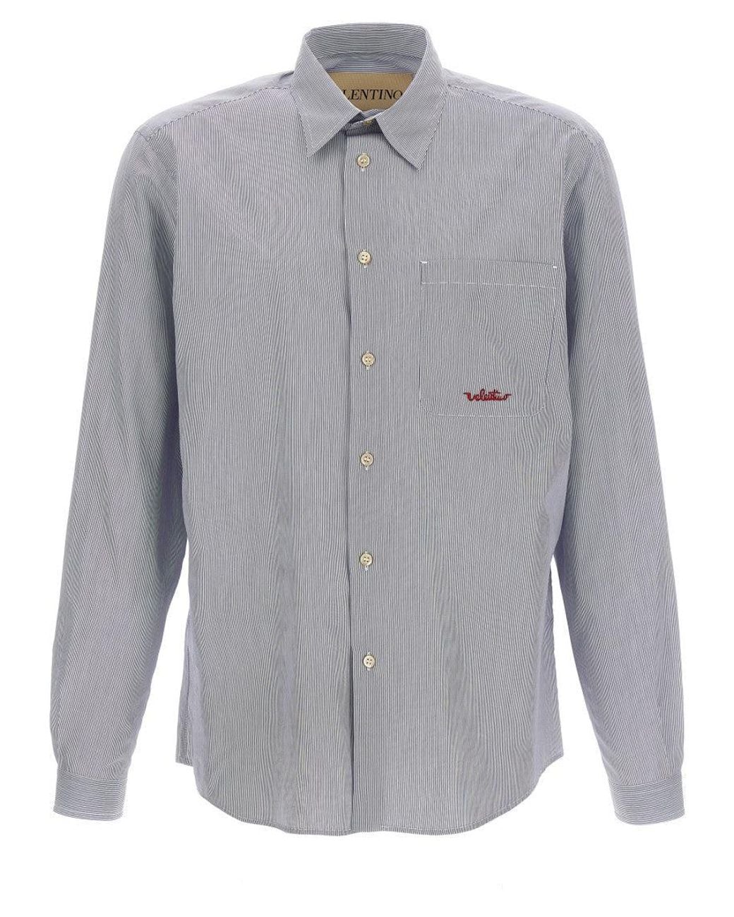 Valentino Gray Light Striped Shirt for men