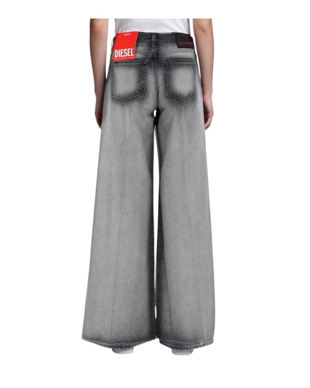 DIESEL Gray Flared Mid Rise Jeans