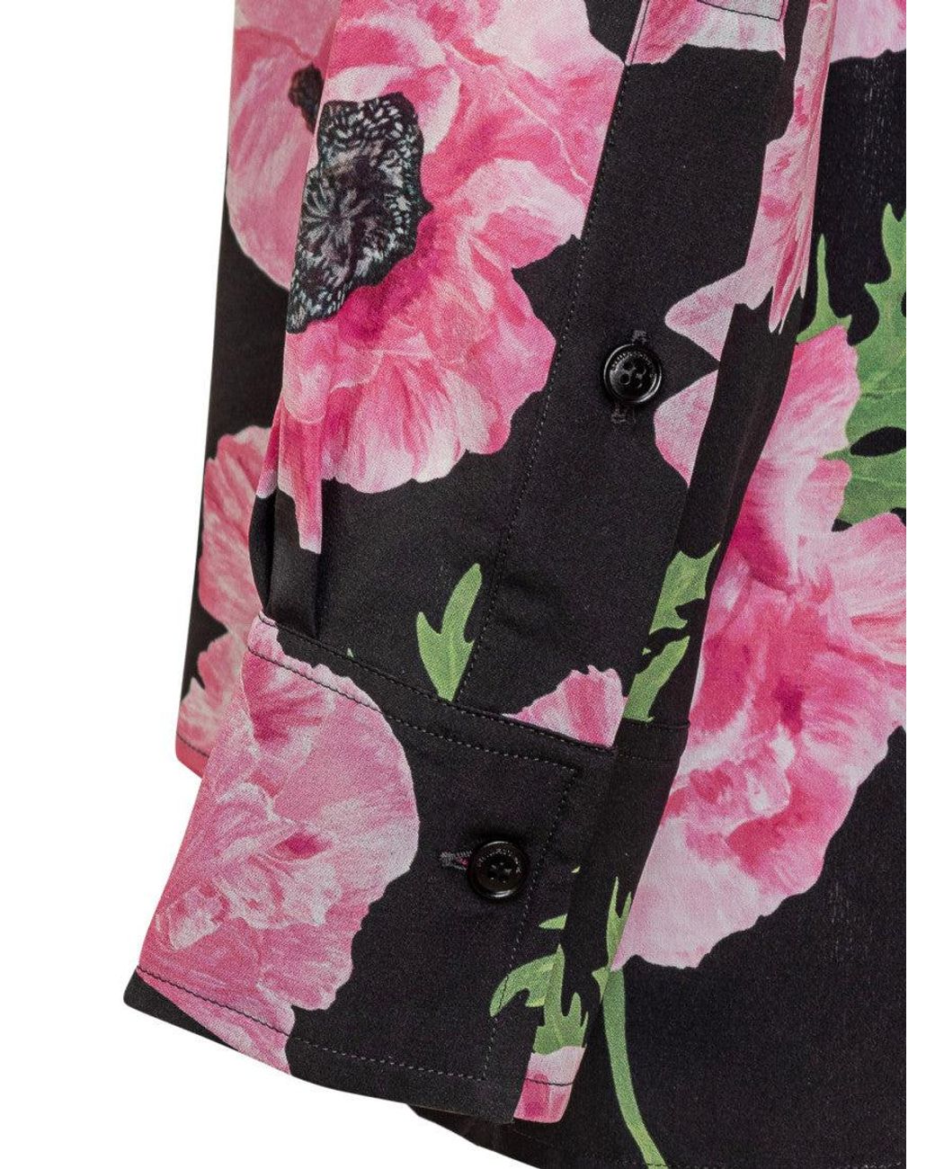 Stella McCartney Pink Silk Shirt With Stampaint