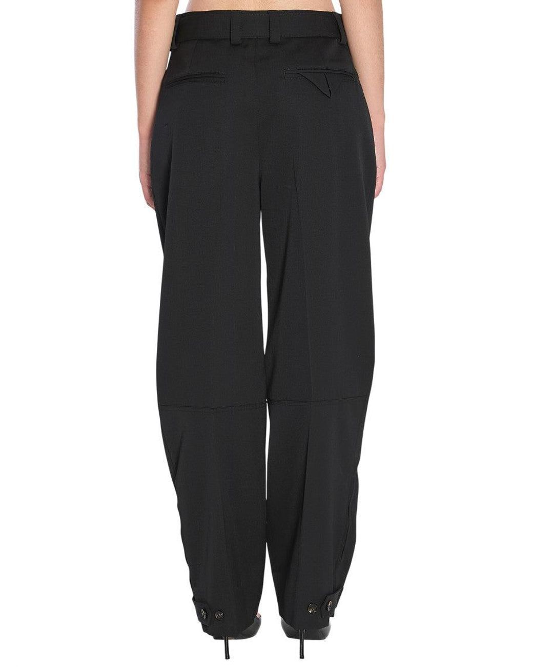 Bottega Veneta Black Tapered Pleated Pants