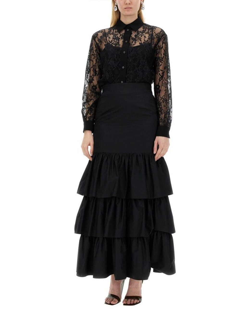 Moschino Black Regular Lace Shirt