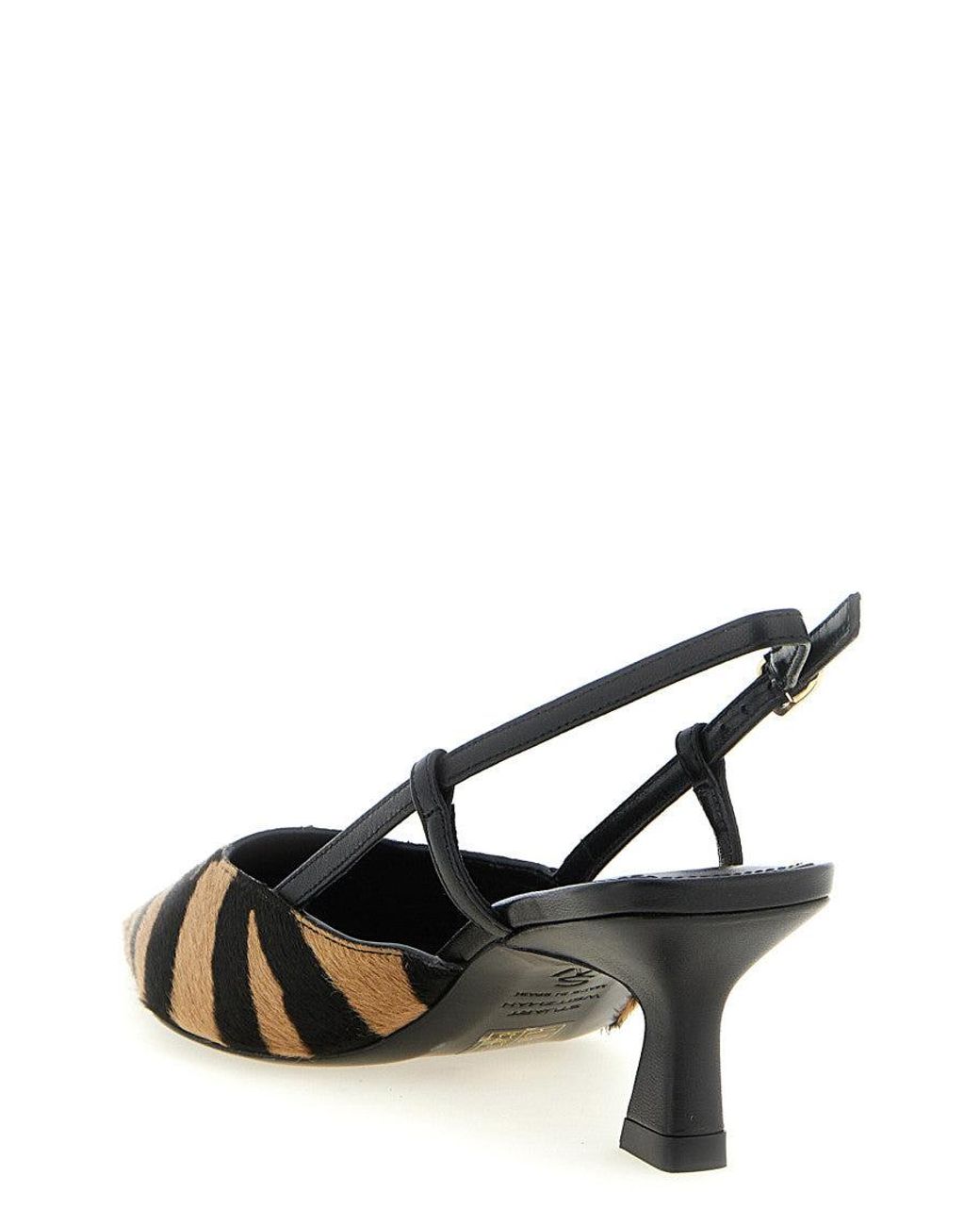 Stuart Weitzman Black Vinnie Pony Hair Slingbacks