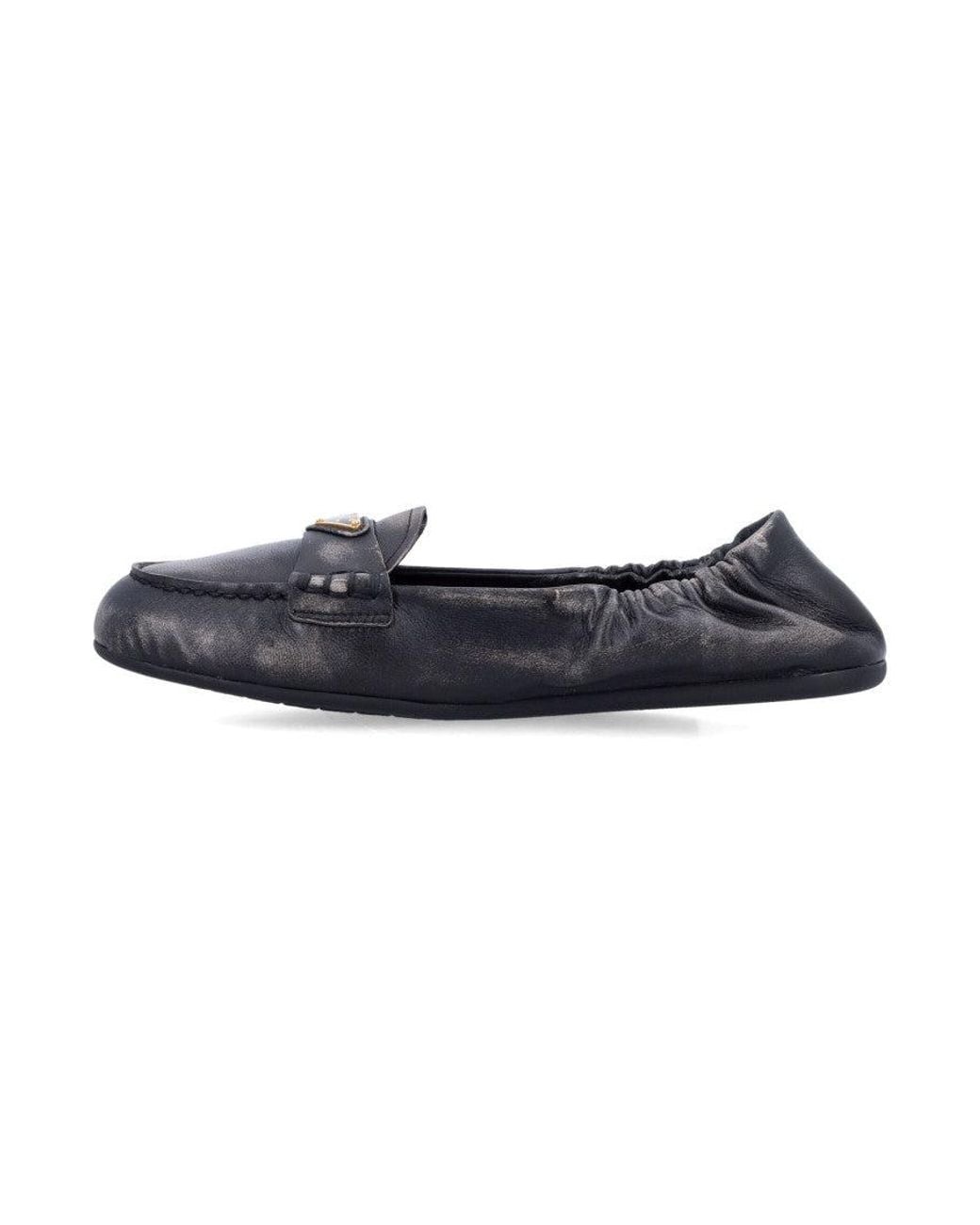 Prada Blue Leather Loafers