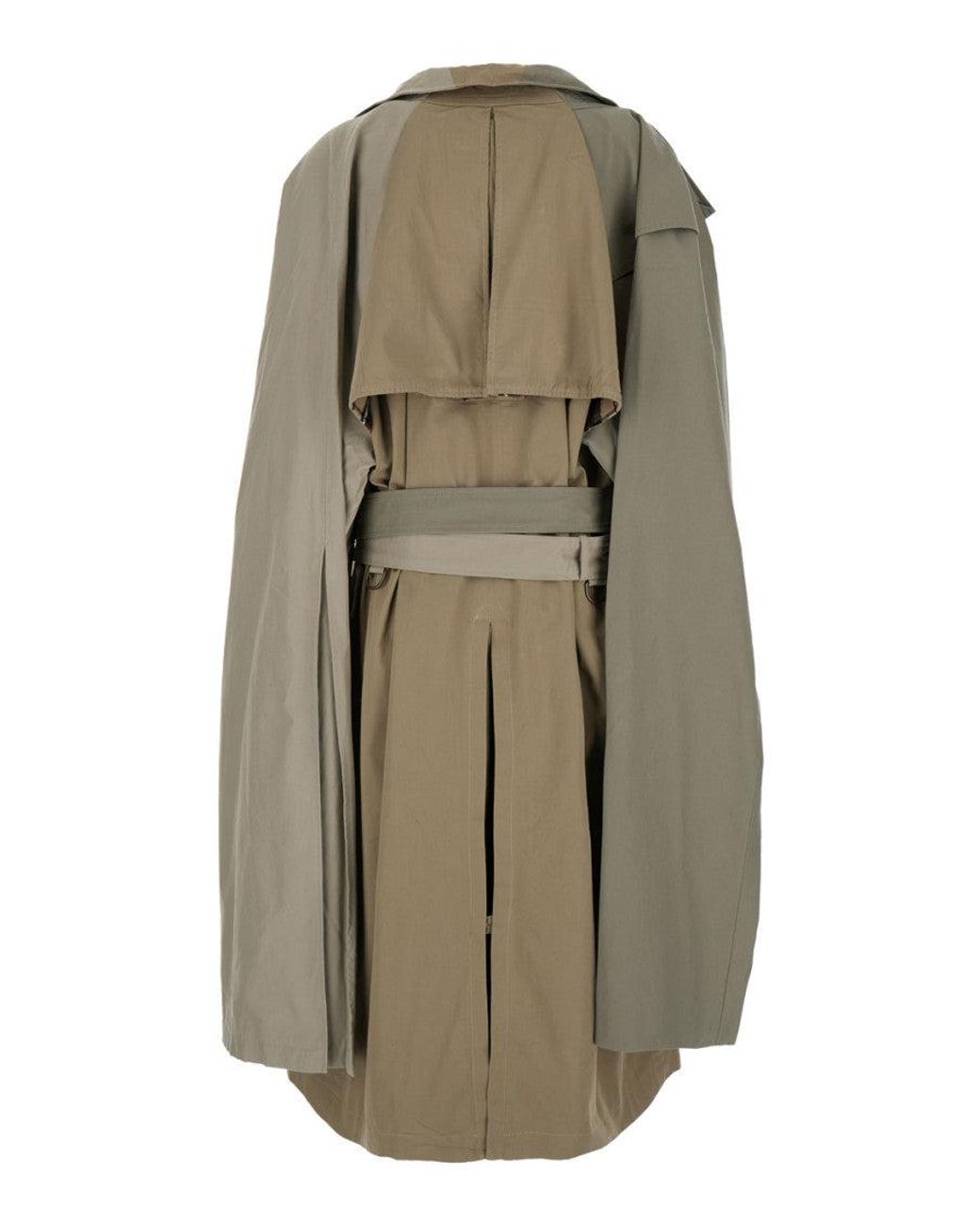 Balenciaga Gray 'Double Sleeve' Trench Coat With Extra Pair Of Sleeves