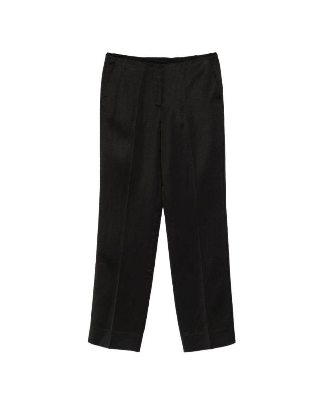 Totême Black Linen Blend Trousers