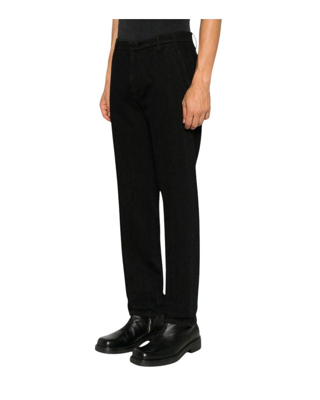 Dondup Black Straight Mid Rise Jeans for men