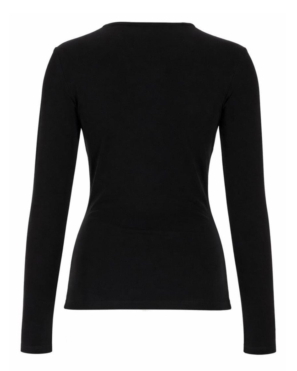 Rabanne Black Solid Crew Neck Top
