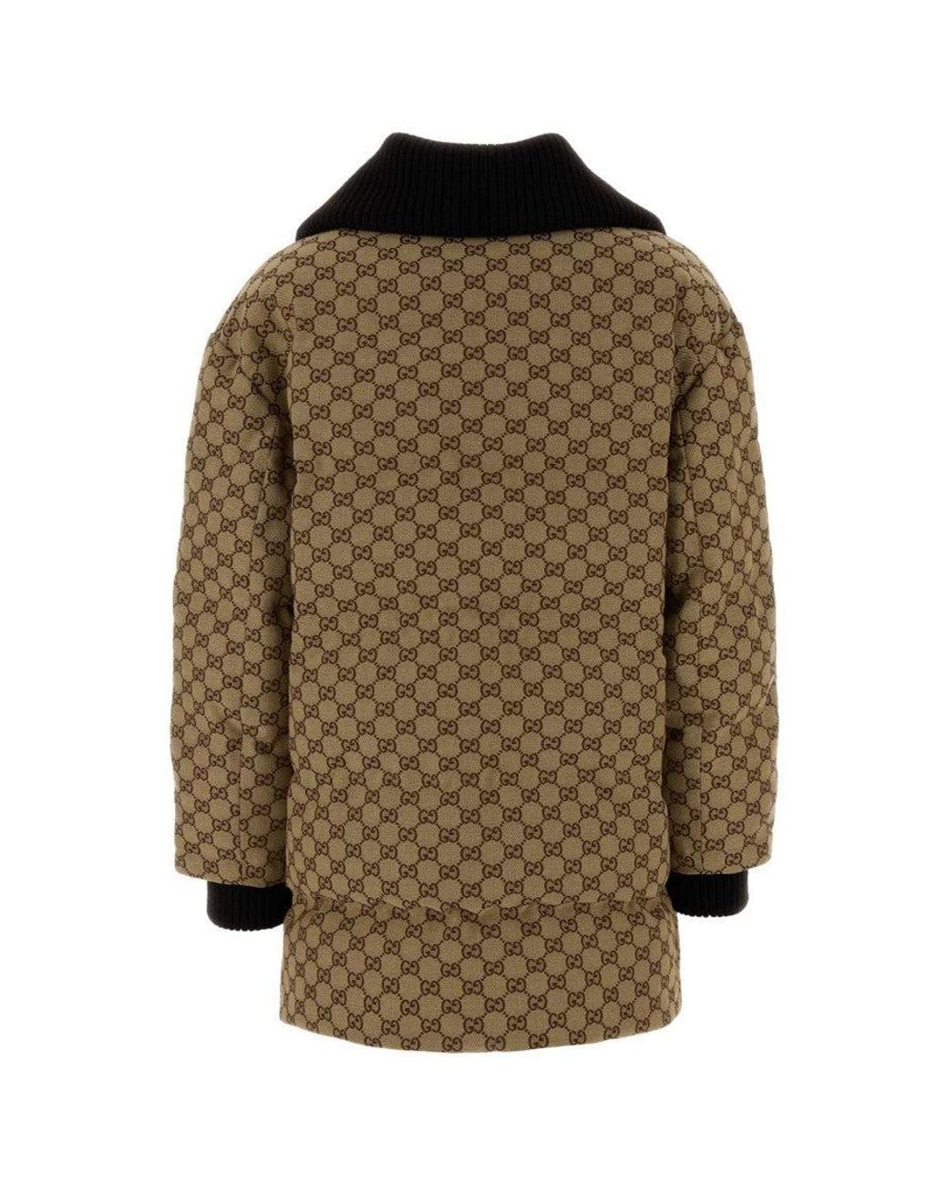 Gucci Brown Logo Shirt Collar Jacket
