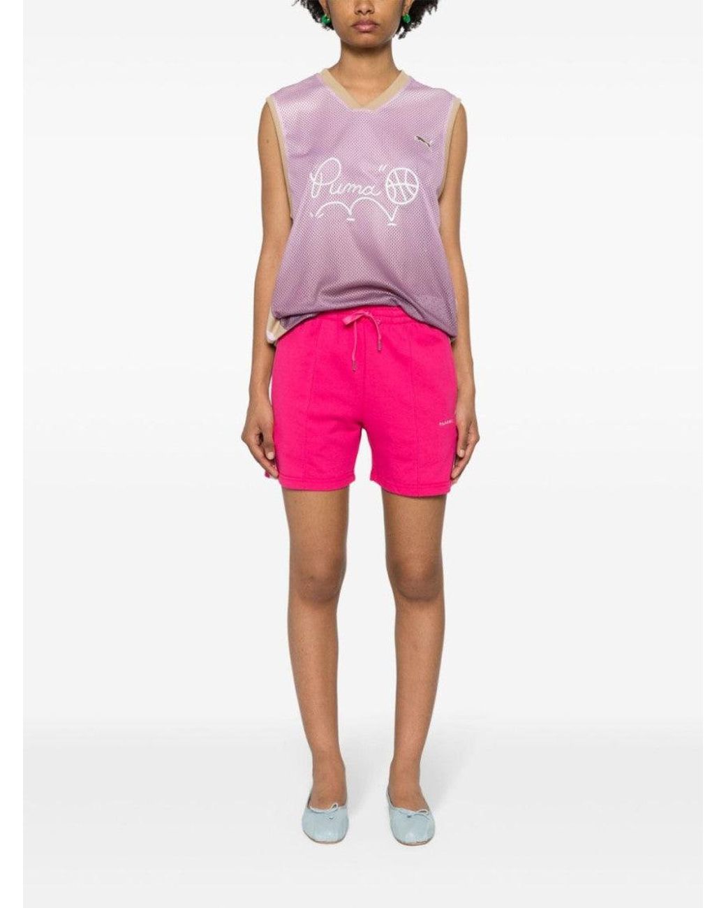 P.A.R.O.S.H. Pink Striped Jersey Shorts
