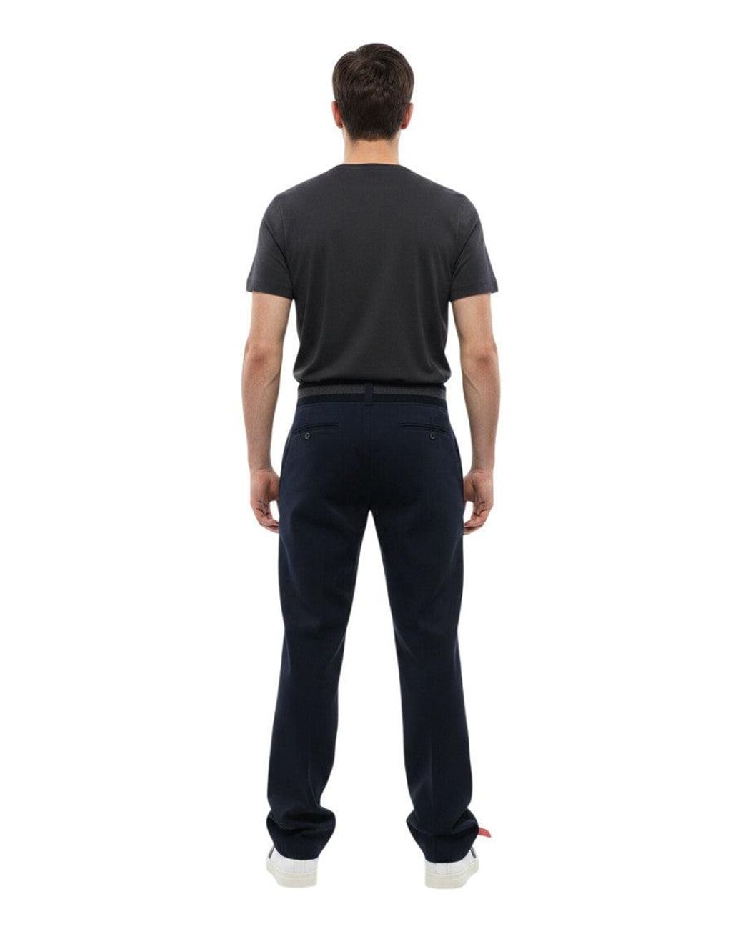 Off-White c/o Virgil Abloh Black Straight Mid Rise Trousers for men