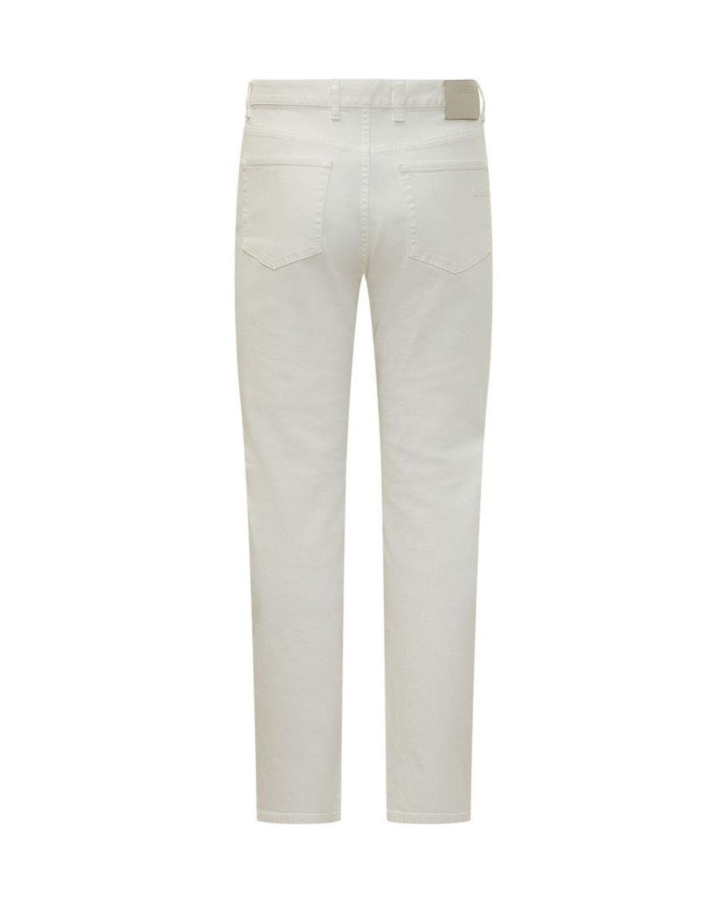 Zegna Gray Straight Mid Rise Jeans for men