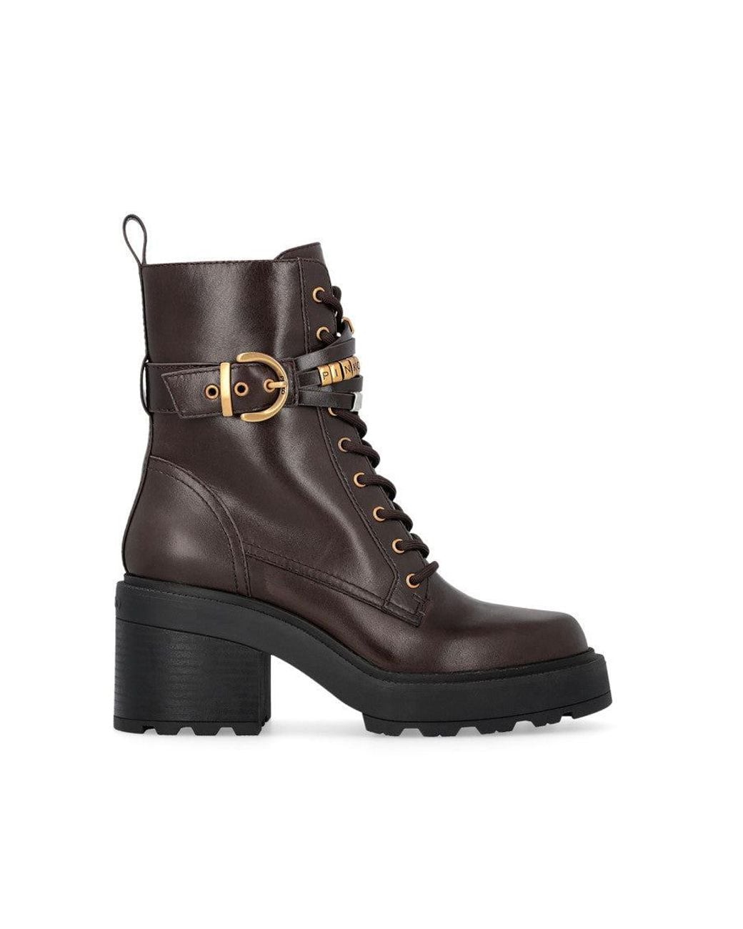 Pinko Brown Logo Boots