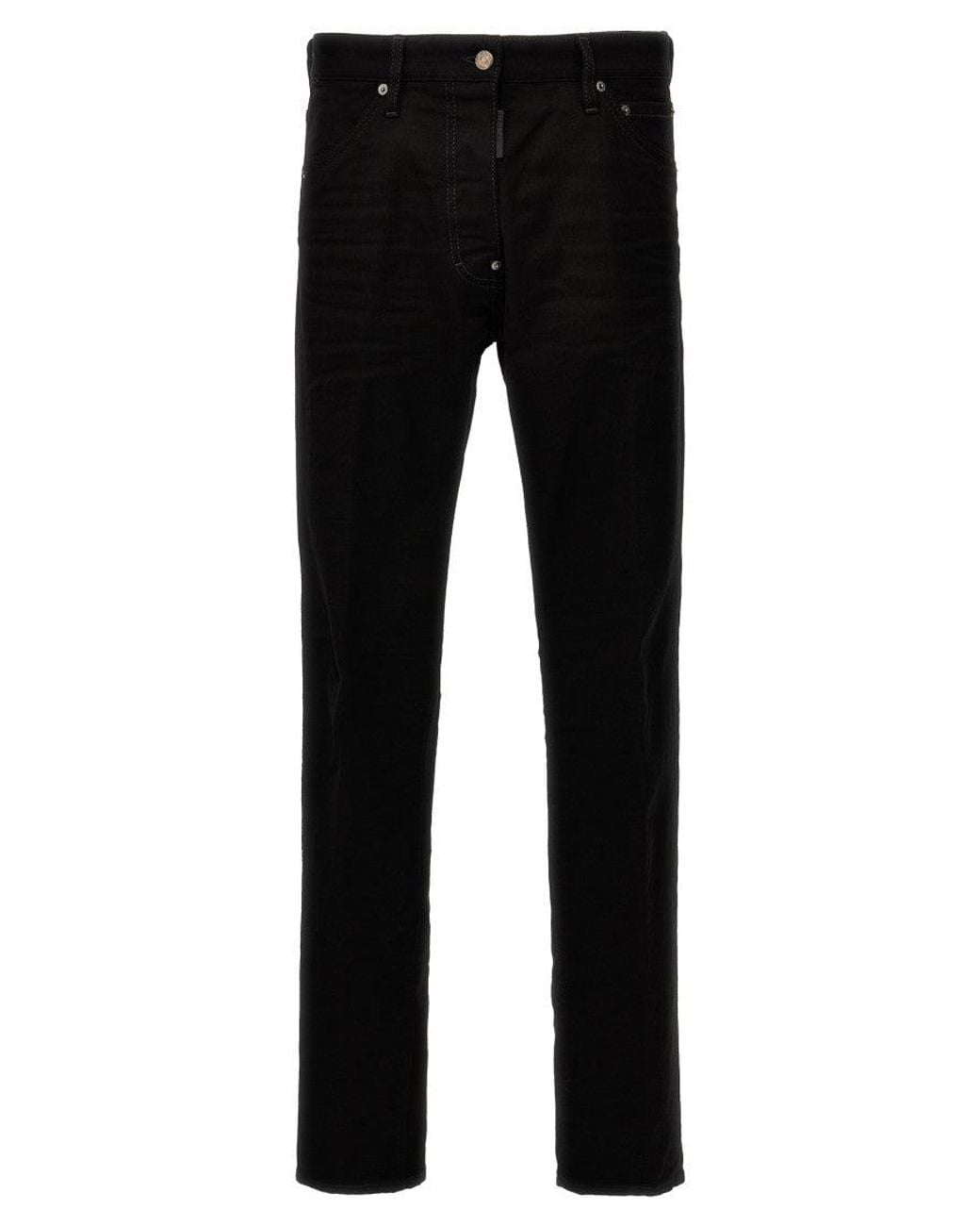 DSquared² Black Mid Rise Jeans for men