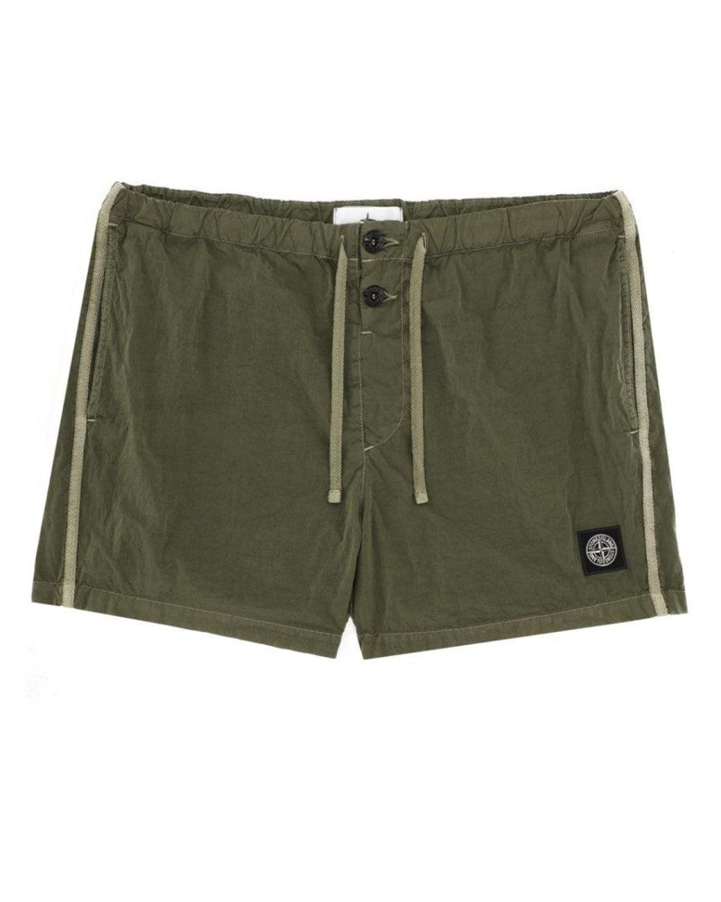 Stone Island Green Drawstring Swim Shorts for men