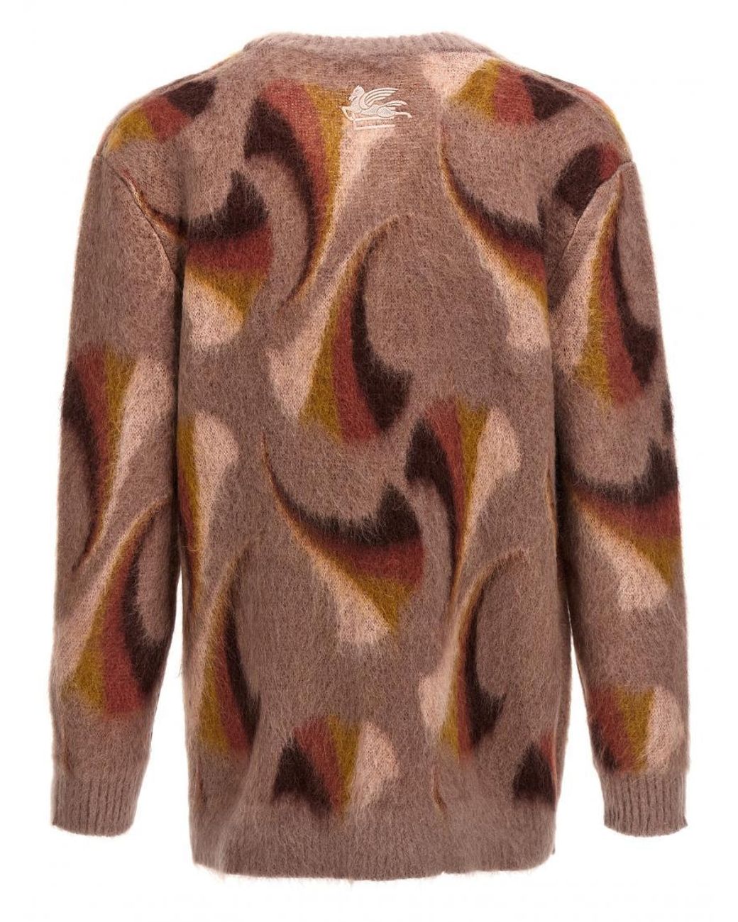 Etro Brown Mohair-Blend Intarsia Cardigan for men