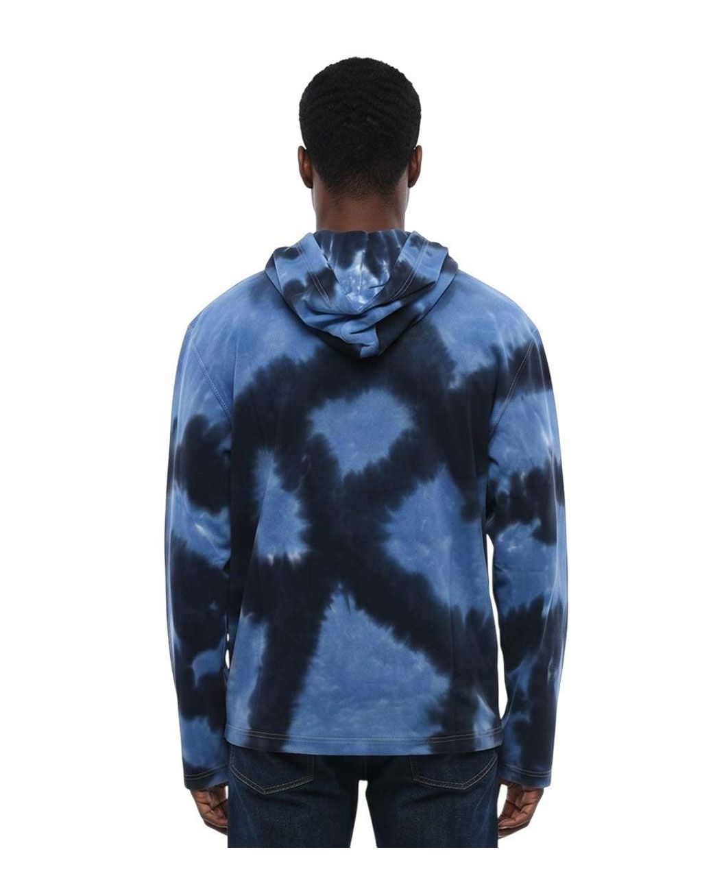 DIESEL Blue Tie-Dye Regular Hoodie for men